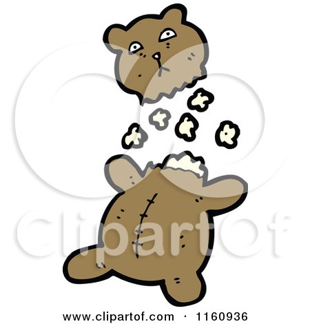 Cartoon of a Ripped Teddy Bear and Stuffing - Royalty Free Vector  Illustration by lineartestpilot #1160936