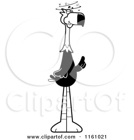 Cartoon of a Black And White Drunk Terror Bird Mascot - Royalty Free Vector Clipart by Cory Thoman