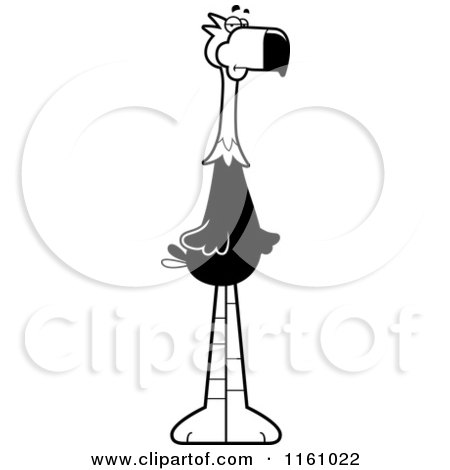 Cartoon of a Black And White Bored Terror Bird Mascot - Royalty Free Vector Clipart by Cory Thoman