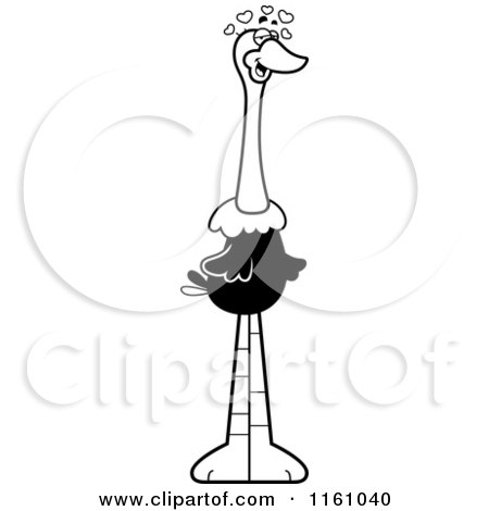 Cartoon of an Amorous Ostrich Mascot - Royalty Free Vector Clipart by Cory Thoman