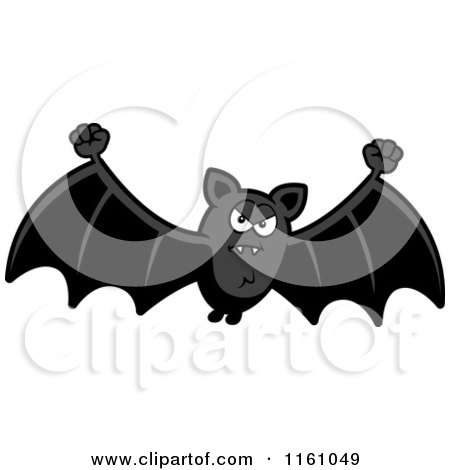 Cartoon of a Mad Vampire Bat - Royalty Free Vector Clipart by Cory Thoman