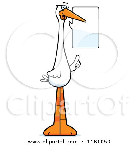 Cartoon of a Talking Stork Mascot - Royalty Free Vector Clipart by Cory Thoman