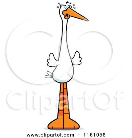 Cartoon of a Scared Stork Mascot - Royalty Free Vector Clipart by Cory Thoman
