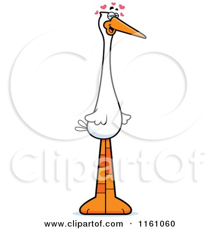 Cartoon of an Amorous Stork Mascot - Royalty Free Vector Clipart by Cory Thoman