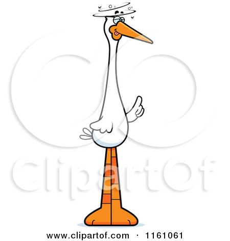 Cartoon of a Drunk Stork Mascot - Royalty Free Vector Clipart by Cory Thoman