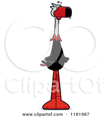 Cartoon of a Depressed Terror Bird Mascot - Royalty Free Vector Clipart by Cory Thoman