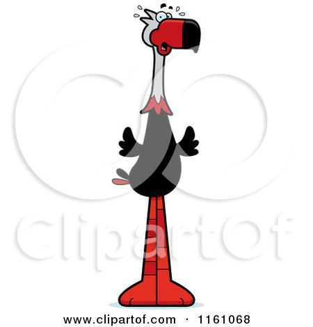 Cartoon of a Scared Terror Bird Mascot - Royalty Free Vector Clipart by Cory Thoman