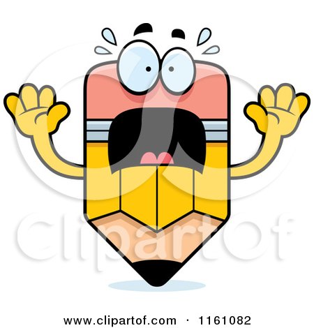Cartoon of a Screaming Pencil Mascot - Royalty Free Vector Clipart by Cory Thoman
