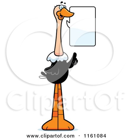 Cartoon of a Talking Ostrich Mascot - Royalty Free Vector Clipart by Cory Thoman