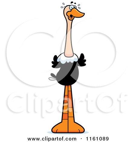 Cartoon of a Scared Ostrich Mascot - Royalty Free Vector Clipart by Cory Thoman