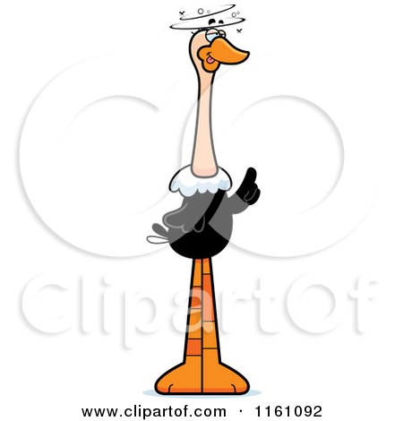 Cartoon of a Drunk Ostrich Mascot - Royalty Free Vector Clipart by Cory Thoman