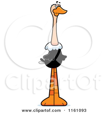 Cartoon of a Bored Ostrich Mascot - Royalty Free Vector Clipart by Cory Thoman