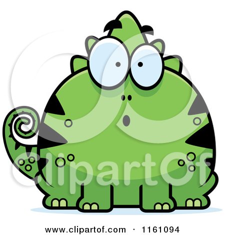 Cartoon of a Surprised Chameleon Lizard Mascot - Royalty Free Vector Clipart by Cory Thoman