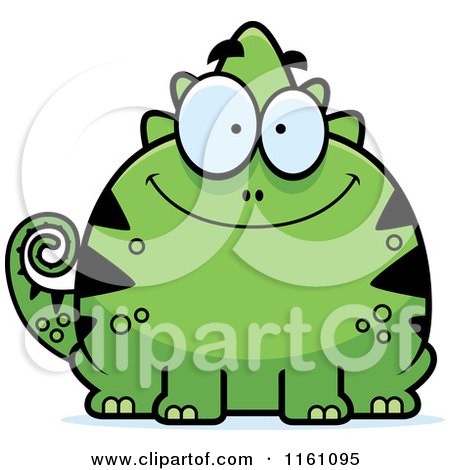 Cartoon of a Happy Chameleon Lizard Mascot - Royalty Free Vector Clipart by Cory Thoman