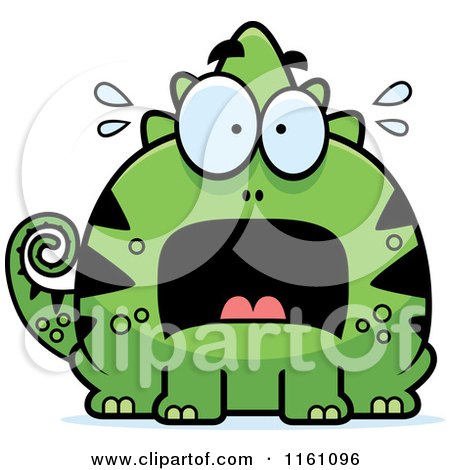 Cartoon of a Scared Chameleon Lizard Mascot - Royalty Free Vector Clipart by Cory Thoman