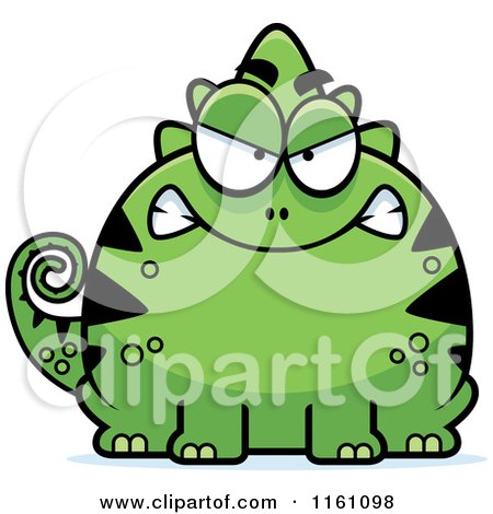 Cartoon of a Mad Chameleon Lizard Mascot - Royalty Free Vector Clipart by Cory Thoman
