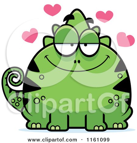 Cartoon of an Amorous Chameleon Lizard Mascot - Royalty Free Vector Clipart by Cory Thoman