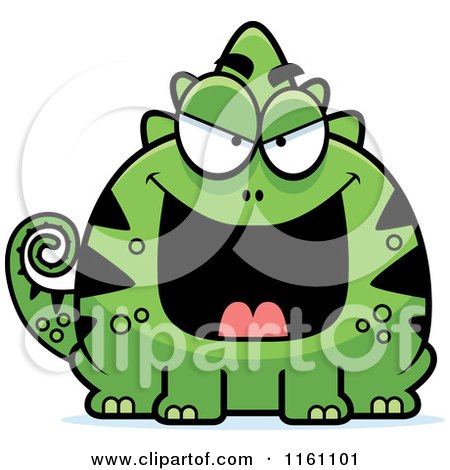 Cartoon of an Evil Chameleon Lizard Mascot - Royalty Free Vector Clipart by Cory Thoman