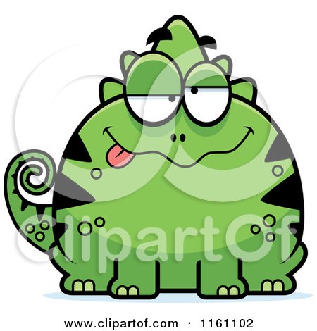 Cartoon of a Drunk Chameleon Lizard Mascot - Royalty Free Vector Clipart by Cory Thoman