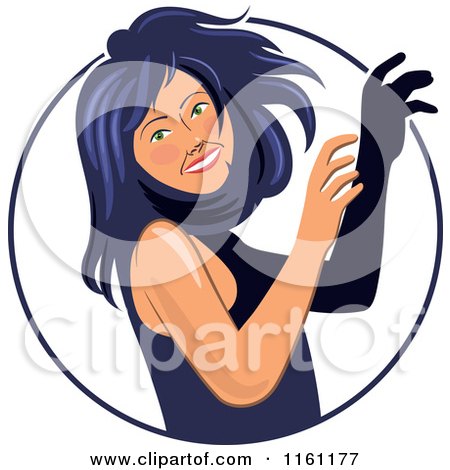 Clipart of a Happy Woman Dancing in a Circle - Royalty Free Vector Illustration by Frisko