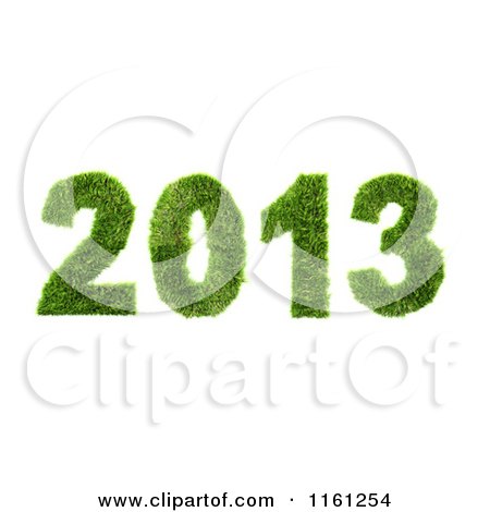 Clipart of a 3d Grassy 2013 New Year - Royalty Free CGI Illustration by chrisroll