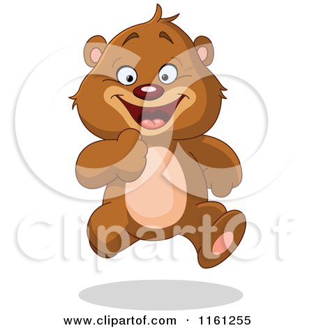 Cartoon of a Happy Bear Running - Royalty Free Vector Clipart by yayayoyo