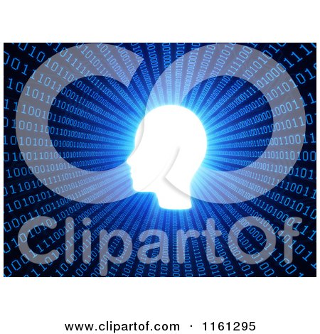 Clipart of a Binary Tunnel with Bright Light Shining Through a Head Hole at the End - Royalty Free CGI Illustration by Mopic