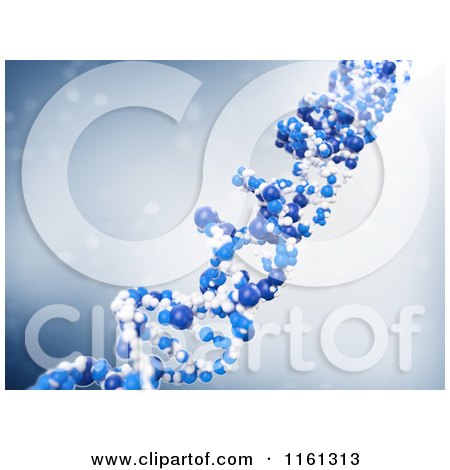 Clipart of a 3d Blue and White Dna Strand - Royalty Free CGI Illustration by Mopic