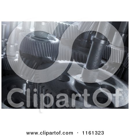 Clipart of 3d Industrial Metal Gears - Royalty Free CGI Illustration by Mopic