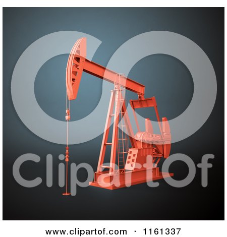 Clipart of a 3d Oil Pump Machine - Royalty Free CGI Illustration by Mopic