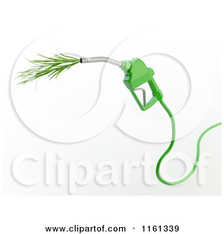 Clipart of a 3d Green Biofuel Gas Nozzle with Grass - Royalty Free CGI Illustration by Mopic