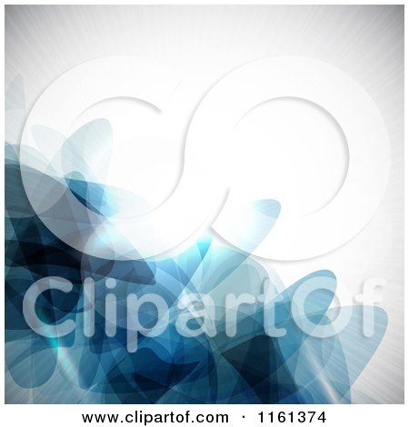 Clipart of an Abstrat Blue Background with Rays Flares and Bright Light - Royalty Free Vector Illustration by KJ Pargeter