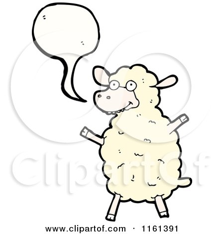 Cartoon of a Talking Black Sheep - Royalty Free Vector Illustration by lineartestpilot