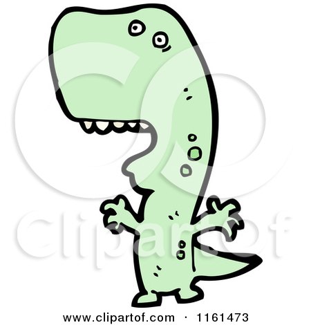Cartoon of a Green Tyrannosaurus Rex - Royalty Free Vector Illustration by lineartestpilot
