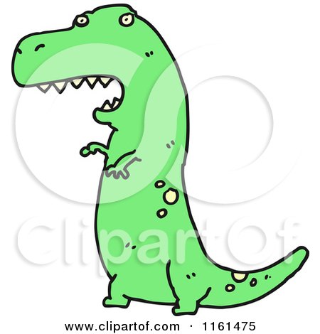 Cartoon of a Green Tyrannosaurus Rex - Royalty Free Vector Illustration by lineartestpilot
