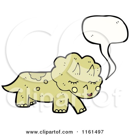 Cartoon of a Talking Green Triceratops - Royalty Free Vector Illustration by lineartestpilot