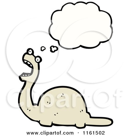 Cartoon of a Thinking Dinosaur - Royalty Free Vector Illustration by lineartestpilot