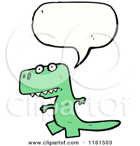 Cartoon of a Talking Green Tyrannosaurus Rex - Royalty Free Vector Illustration by lineartestpilot