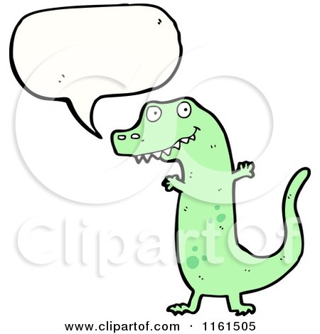 Cartoon of a Talking Green Tyrannosaurus Rex - Royalty Free Vector Illustration by lineartestpilot