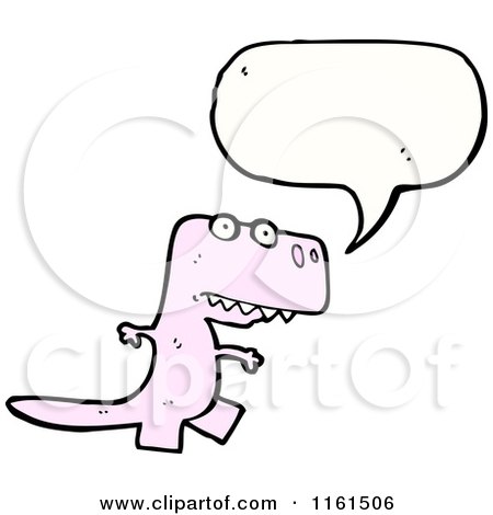 Cartoon of a Talking Pink Tyrannosaurus Rex - Royalty Free Vector Illustration by lineartestpilot