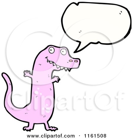 Cartoon of a Talking Pink Tyrannosaurus Rex - Royalty Free Vector Illustration by lineartestpilot