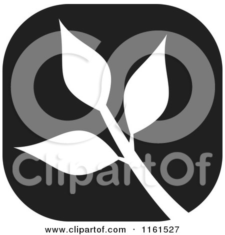 Clipart of a Black and White Plant Icon - Royalty Free Vector Illustration by Johnny Sajem