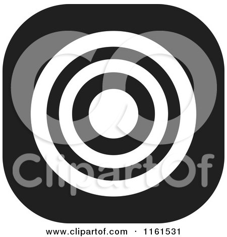 Clipart of a Black and White Bullseye Icon - Royalty Free Vector Illustration by Johnny Sajem