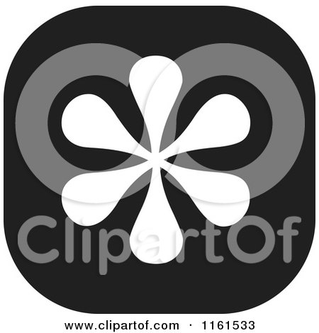 Clipart of a Black and White Asterisk Icon - Royalty Free Vector Illustration by Johnny Sajem