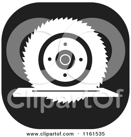 Clipart of a Black and White Circular Saw Icon - Royalty Free Vector Illustration by Johnny Sajem