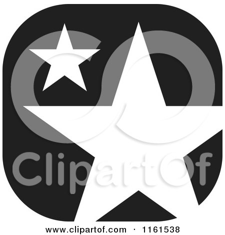 Clipart of a Black and White Star Icon 2 - Royalty Free Vector Illustration by Johnny Sajem