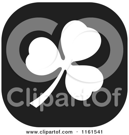 Clipart of a Black and White Shamrock Icon - Royalty Free Vector Illustration by Johnny Sajem