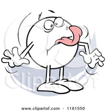 Cartoon of a Moodie Character Hanging His Tongue out on the Tip of His Tongue - Royalty Free Vector Clipart by Johnny Sajem