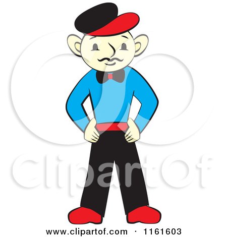 Cartoon of a Handy Man Standing with His Hands on His Hips - Royalty Free Vector Clipart by Cherie Reve