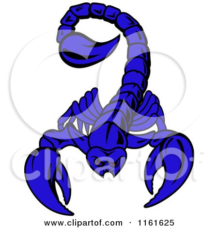 Clipart of a Demonic Blue Scorpion with Red Eyes - Royalty Free Vector Illustration by Vector Tradition SM